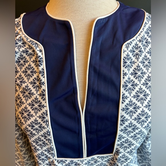 Smart navy & white Tunic Dress in UPF 50 fabric. - Picture 2 of 9